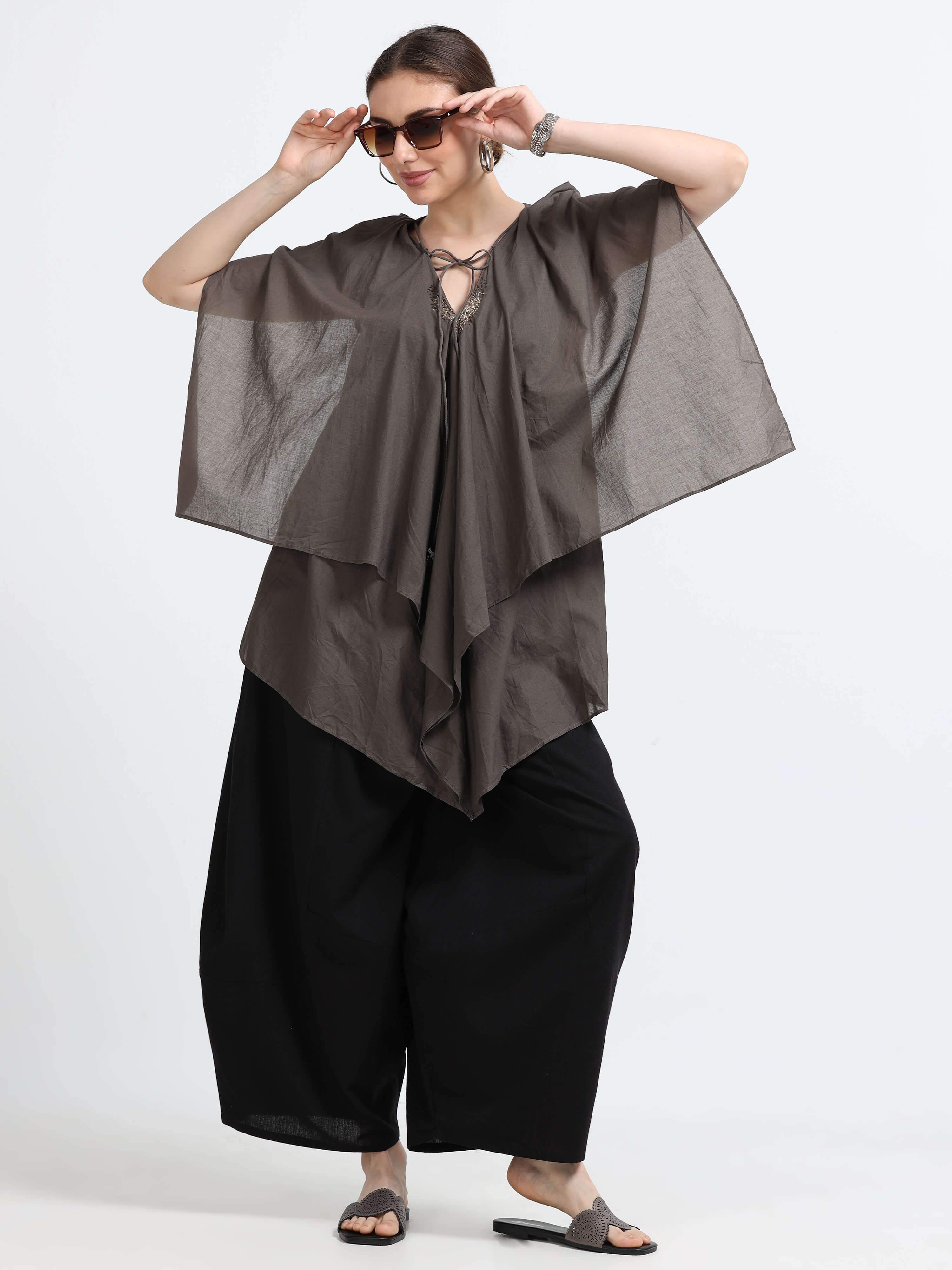 Natural dyed drape top - Reepeat