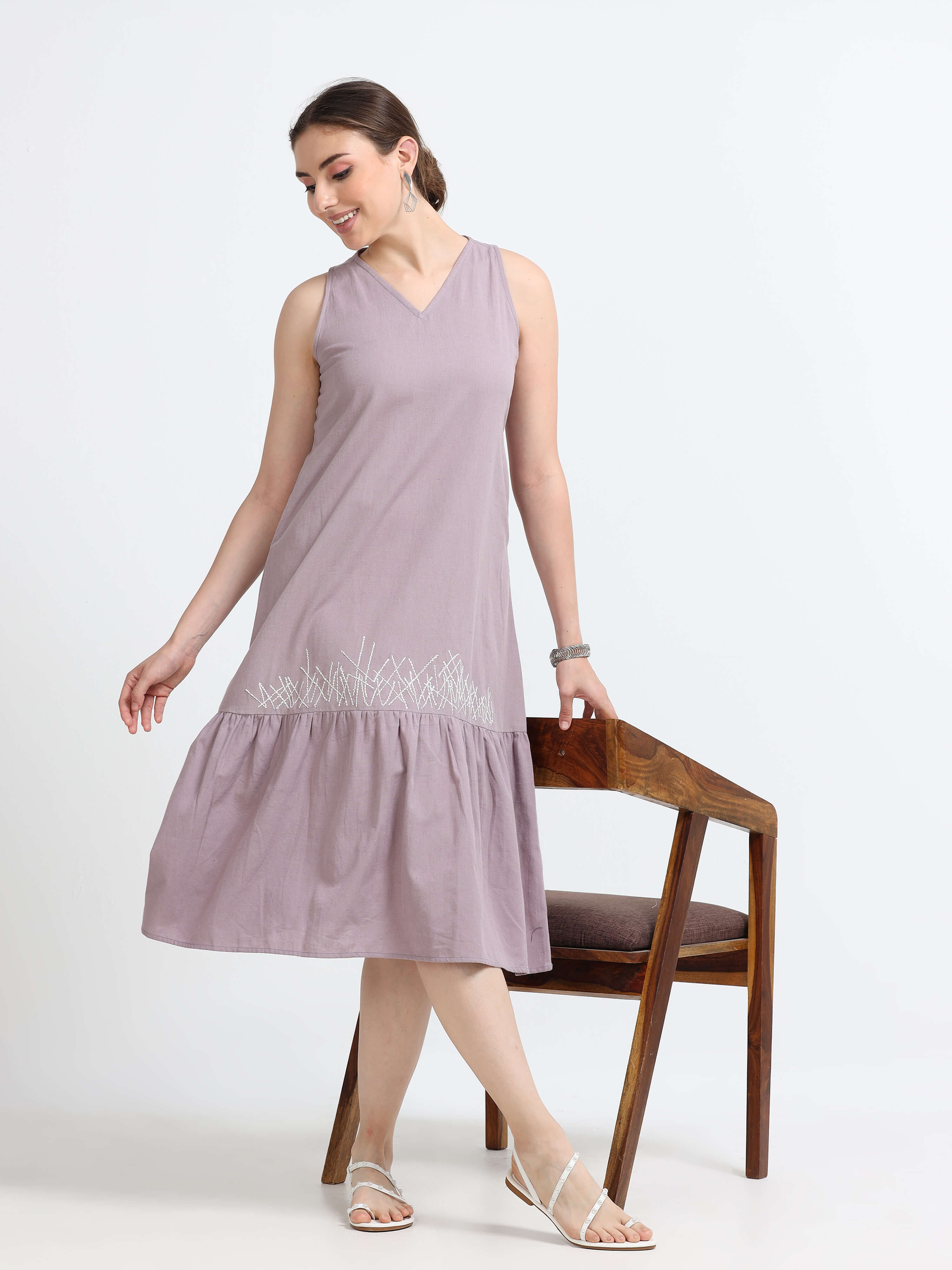 Razor back Flounce dress - Reepeat