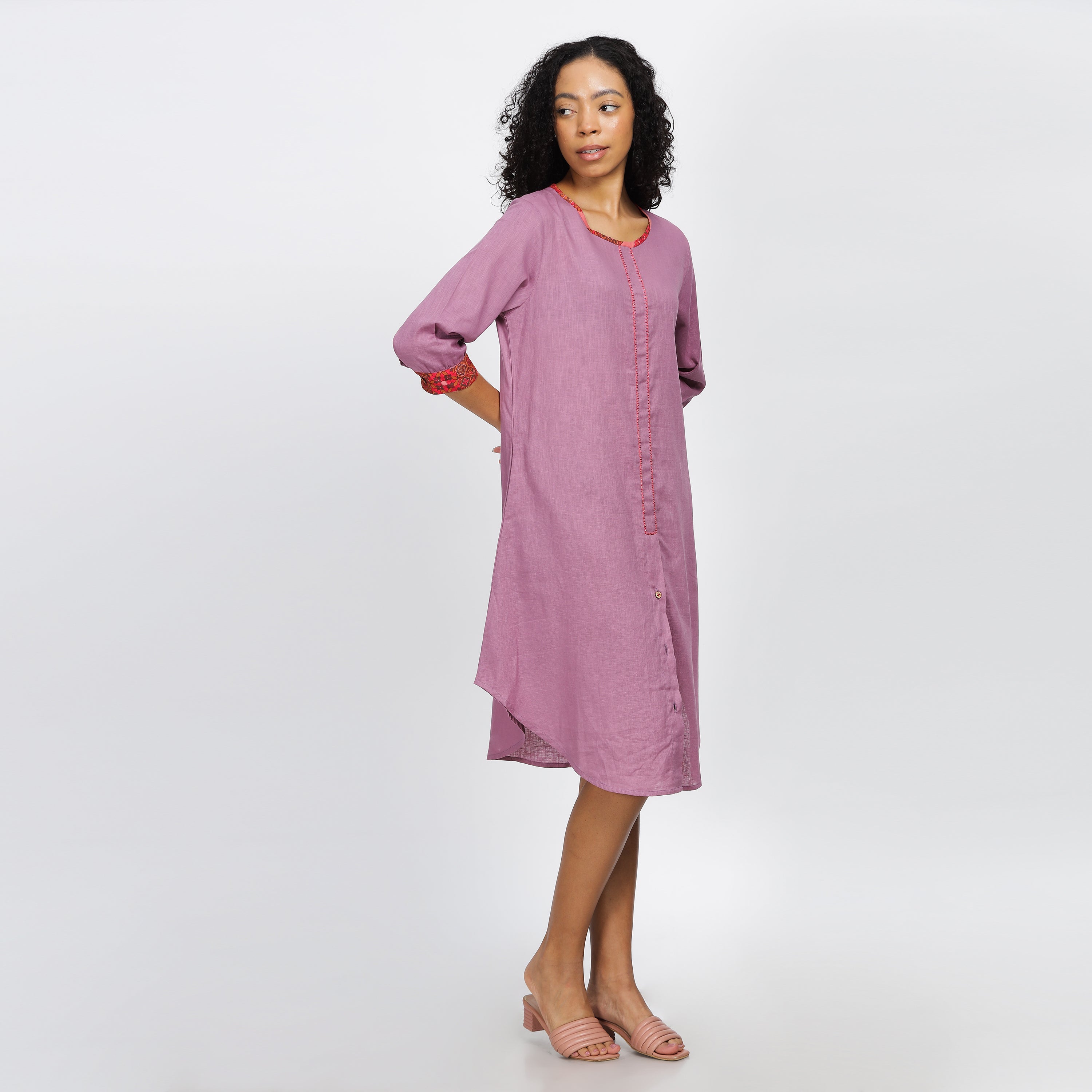 RAPTURE -Versatile Cotton Dress with Athangudi Tile-Inspired Accents