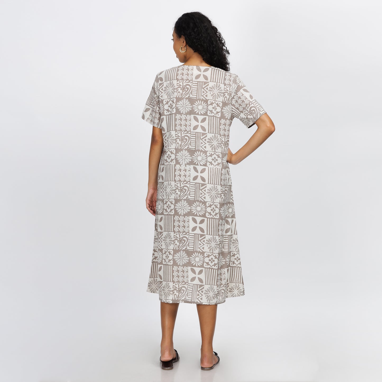 INTRIGUE-Natural dyed block printed dhabu comfort wear with pockets