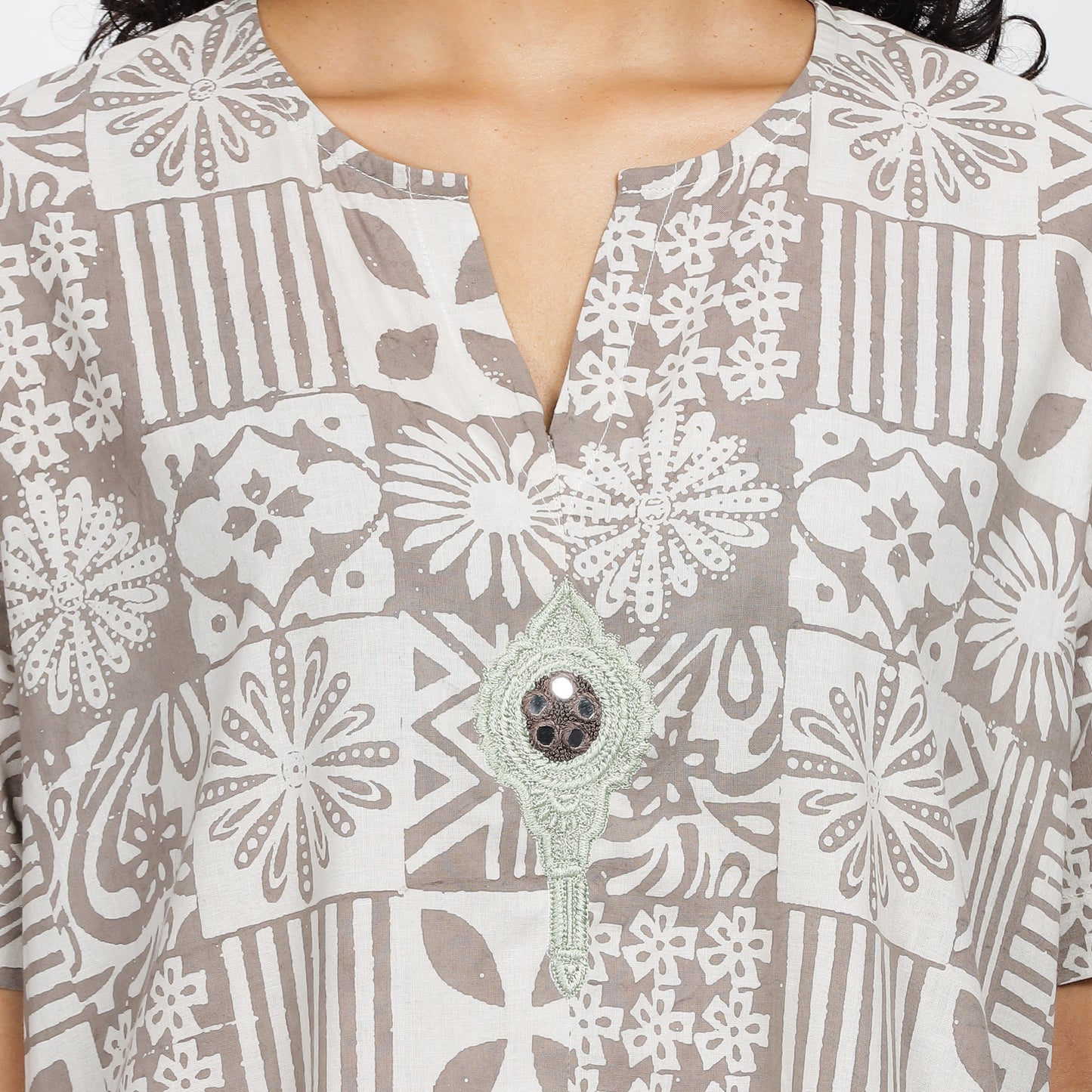 INTRIGUE-Natural dyed block printed dhabu comfort wear with pockets
