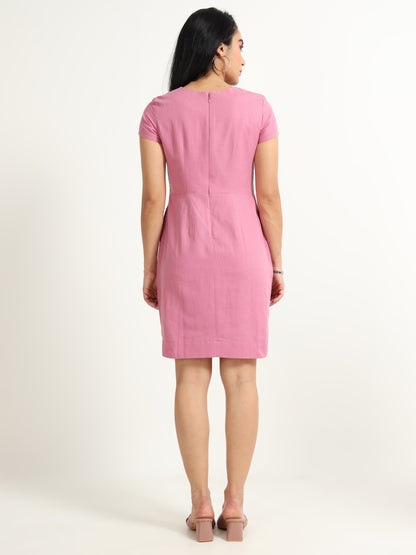 Natural Dyed Pink Cotton Hemp Dress