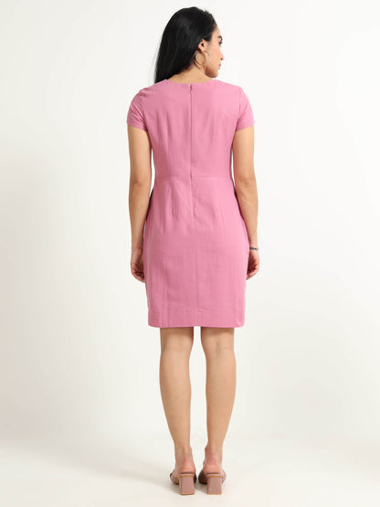 Natural Dyed Pink Cotton Hemp Dress - Reepeat