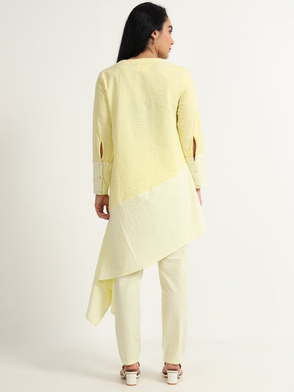 Uneven Top with Straight Pants