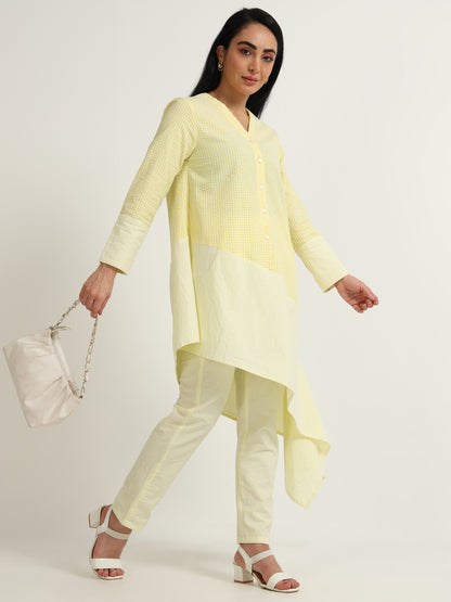 Uneven Top with Straight Pants