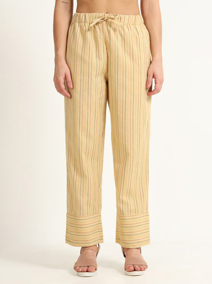 Multicolour Striped Detailing straight Trouser