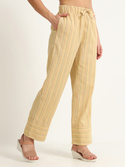 Multicolour Striped Detailing straight Trouser