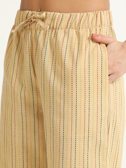 Multicolour Striped Detailing straight Trouser