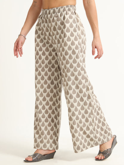 flared beige palazzo
