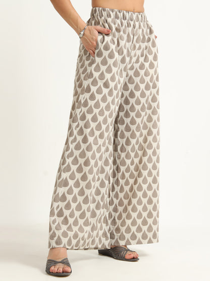 flared beige palazzo