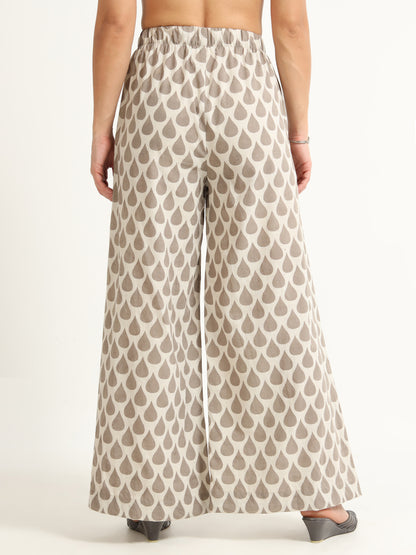 flared beige palazzo