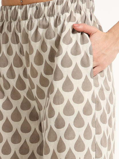 flared beige palazzo