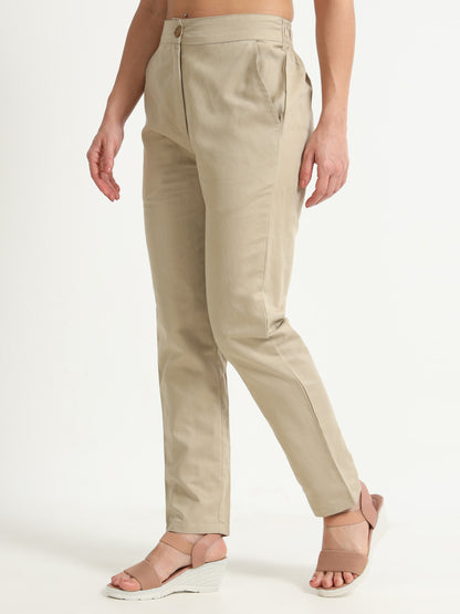 Beige pencil pants
