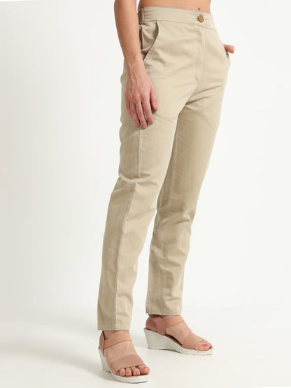 Beige pencil pants