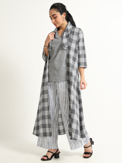 Cut Shawl Collar Long Shrug