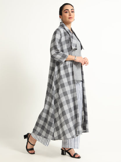 Cut Shawl Collar Long Shrug