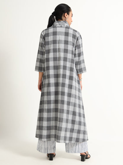 Cut Shawl Collar Long Shrug