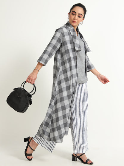 Cut Shawl Collar Long Shrug