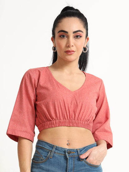 Balloon Crop top with 3/4th sleeve