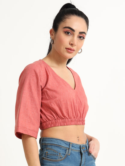 Balloon Crop top with 3/4th sleeve