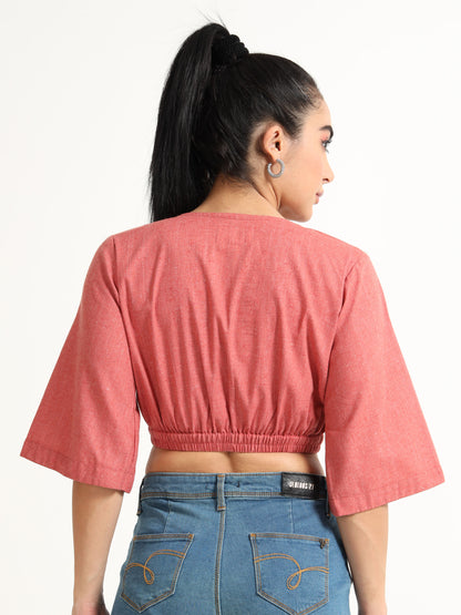 Balloon Crop top with 3/4th sleeve