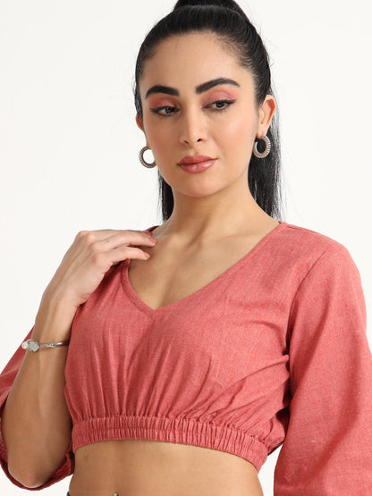 Balloon Crop top with 3/4th sleeve