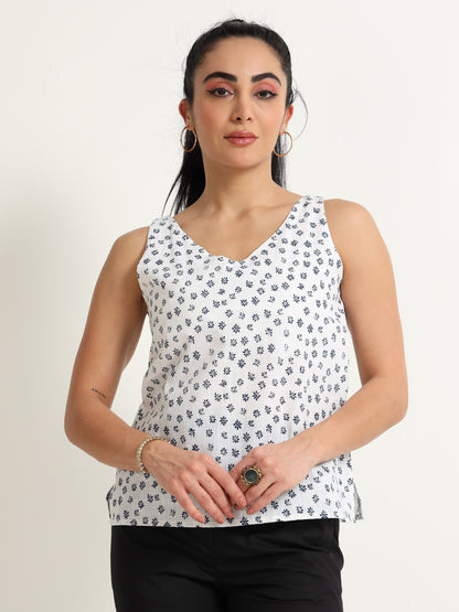 Minimal Floral printed sleeveless Top