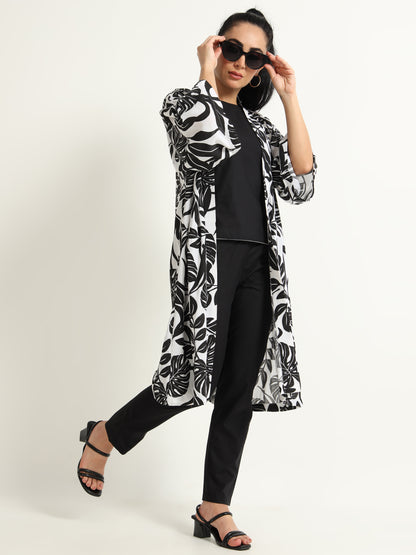 Shawl Collar Mid Length Shrug