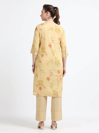 Round neck , knee length mirror work Top - Reepeat