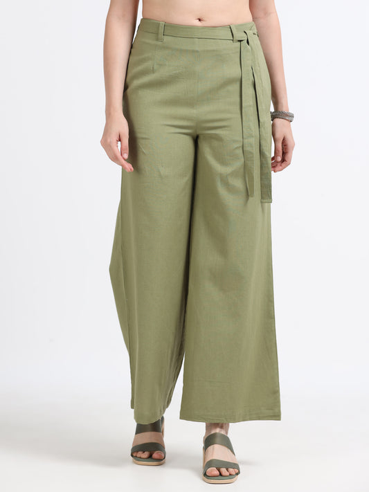 Mid Waist Line Flare Trouser