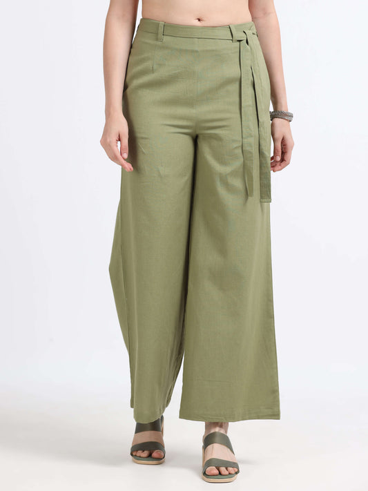 Mid Waist Line Flare Trouser - Reepeat