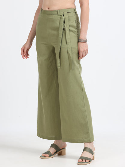 Mid Waist Line Flare Trouser