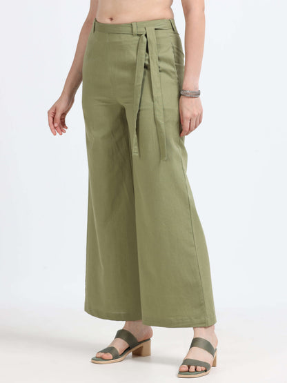 Mid Waist Line Flare Trouser - Reepeat