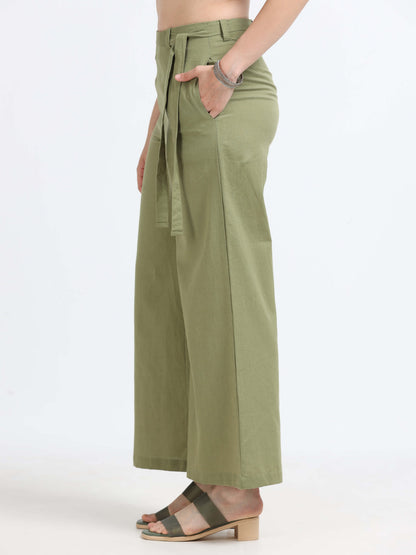 Mid Waist Line Flare Trouser - Reepeat