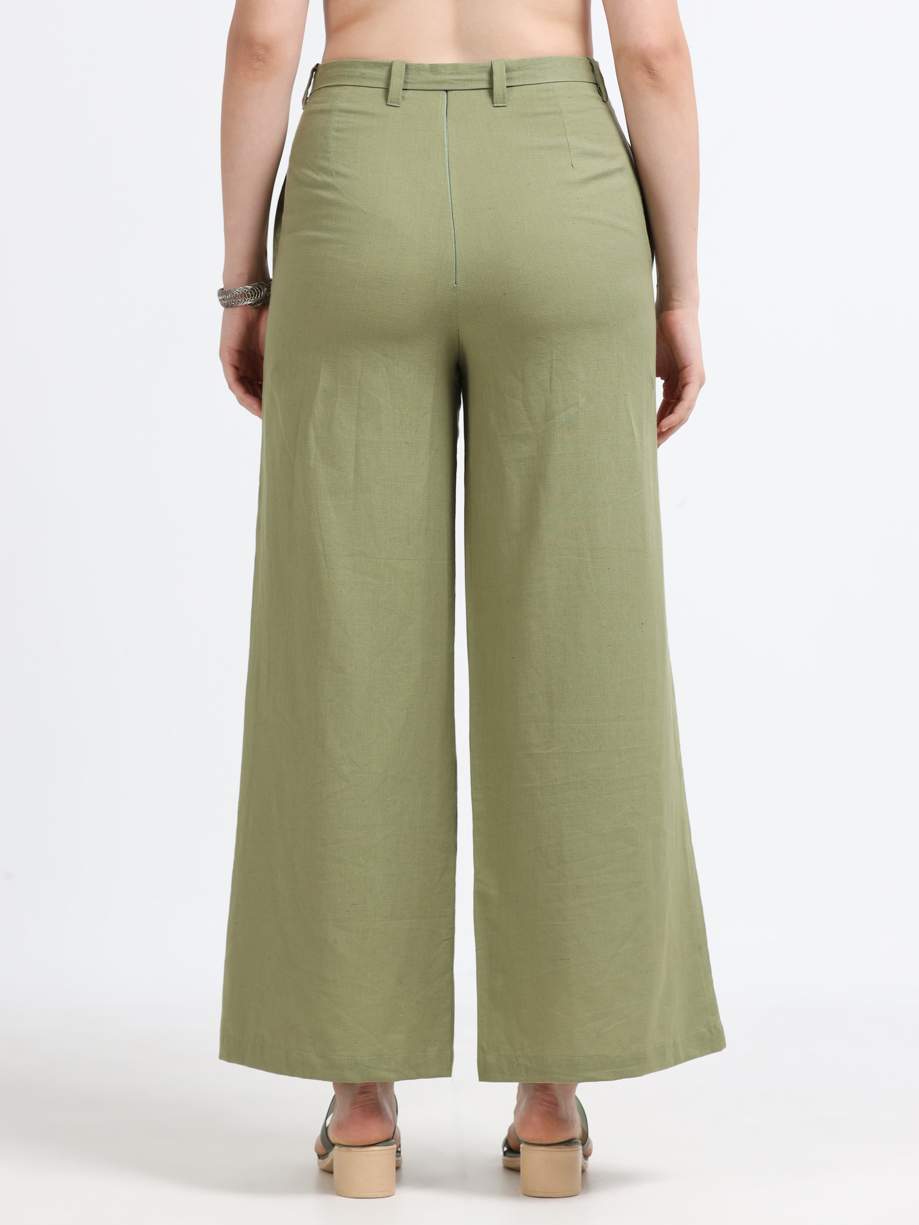 Mid Waist Line Flare Trouser