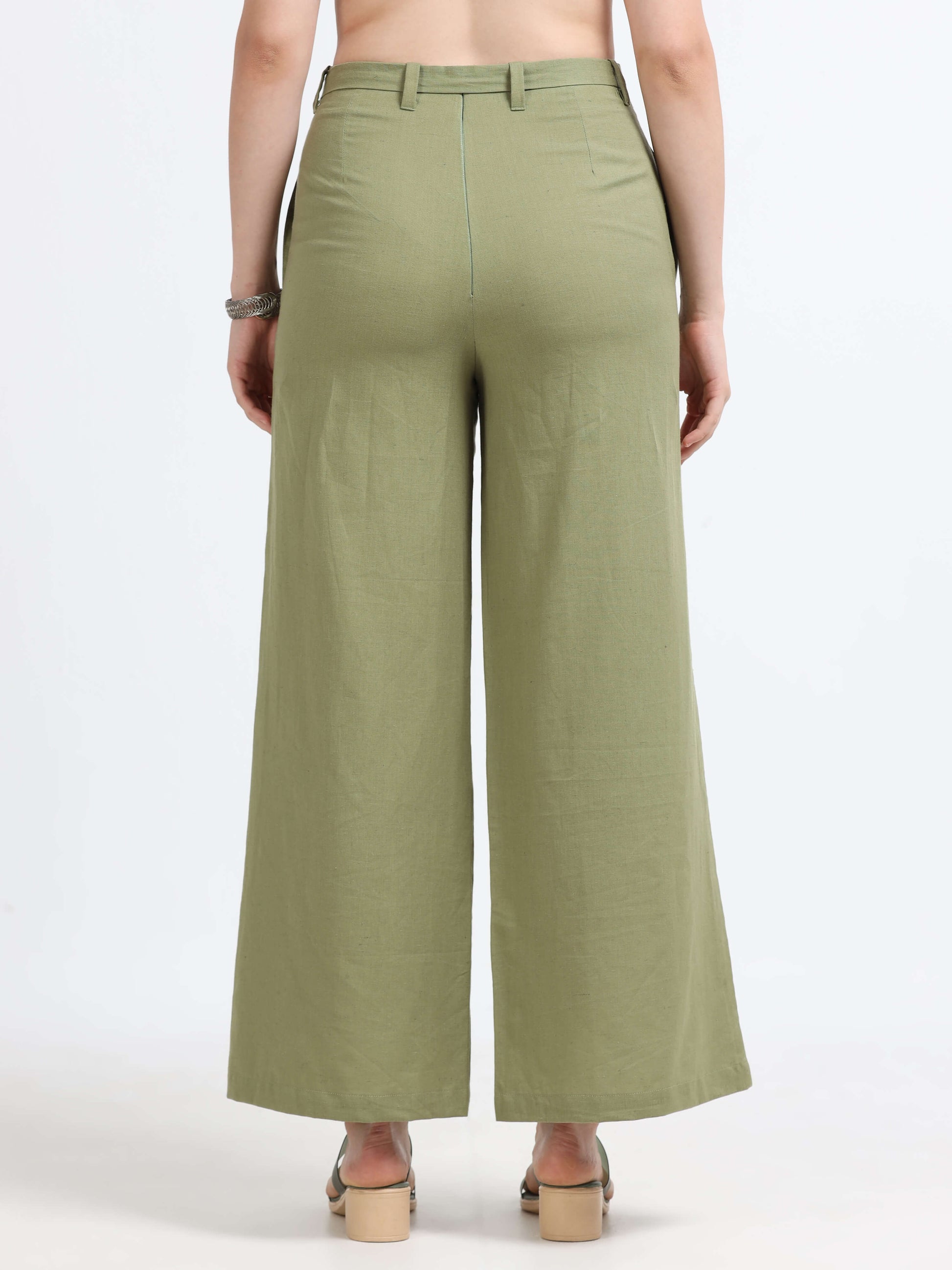 Mid Waist Line Flare Trouser - Reepeat