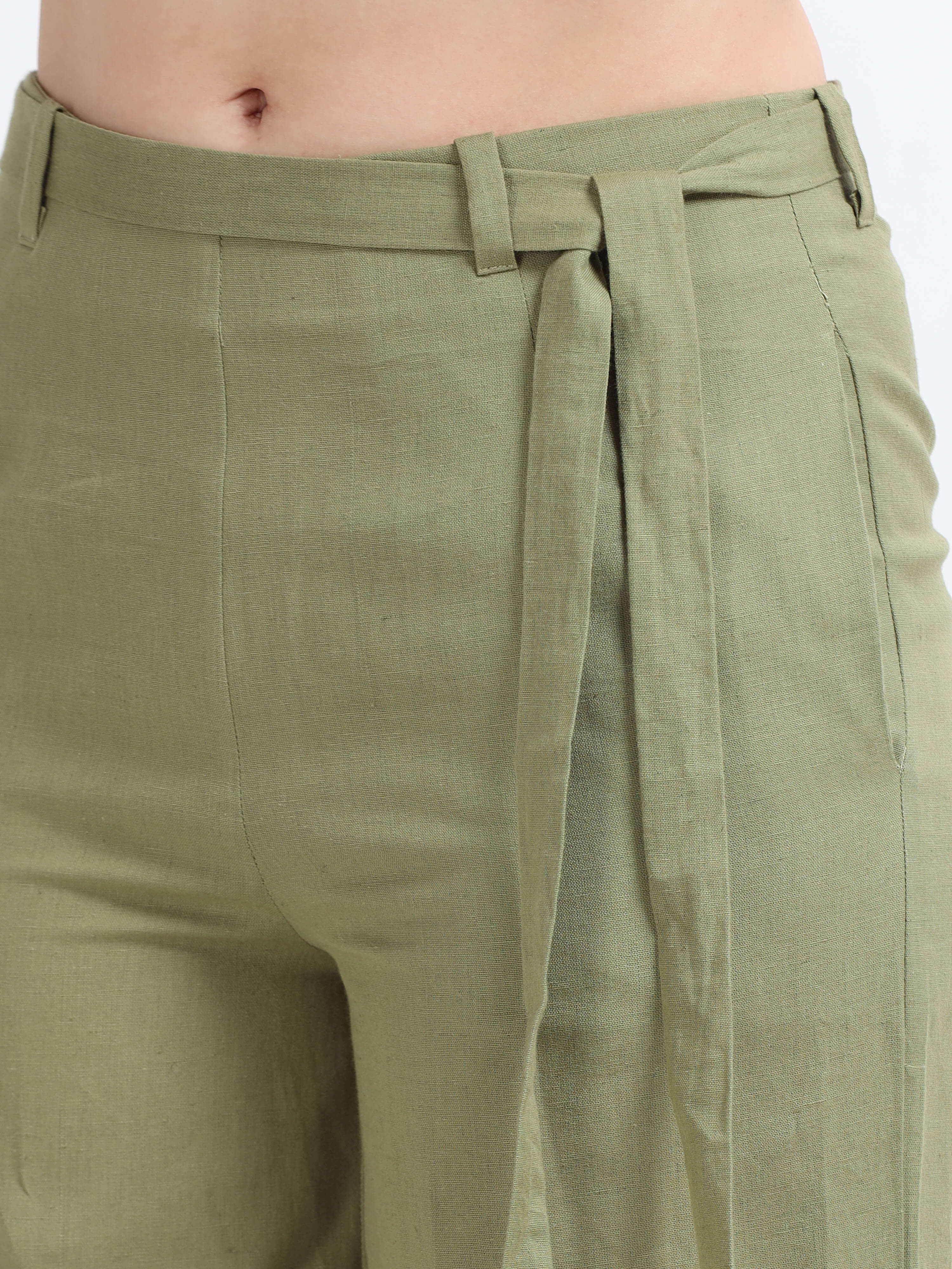 Mid Waist Line Flare Trouser - Reepeat