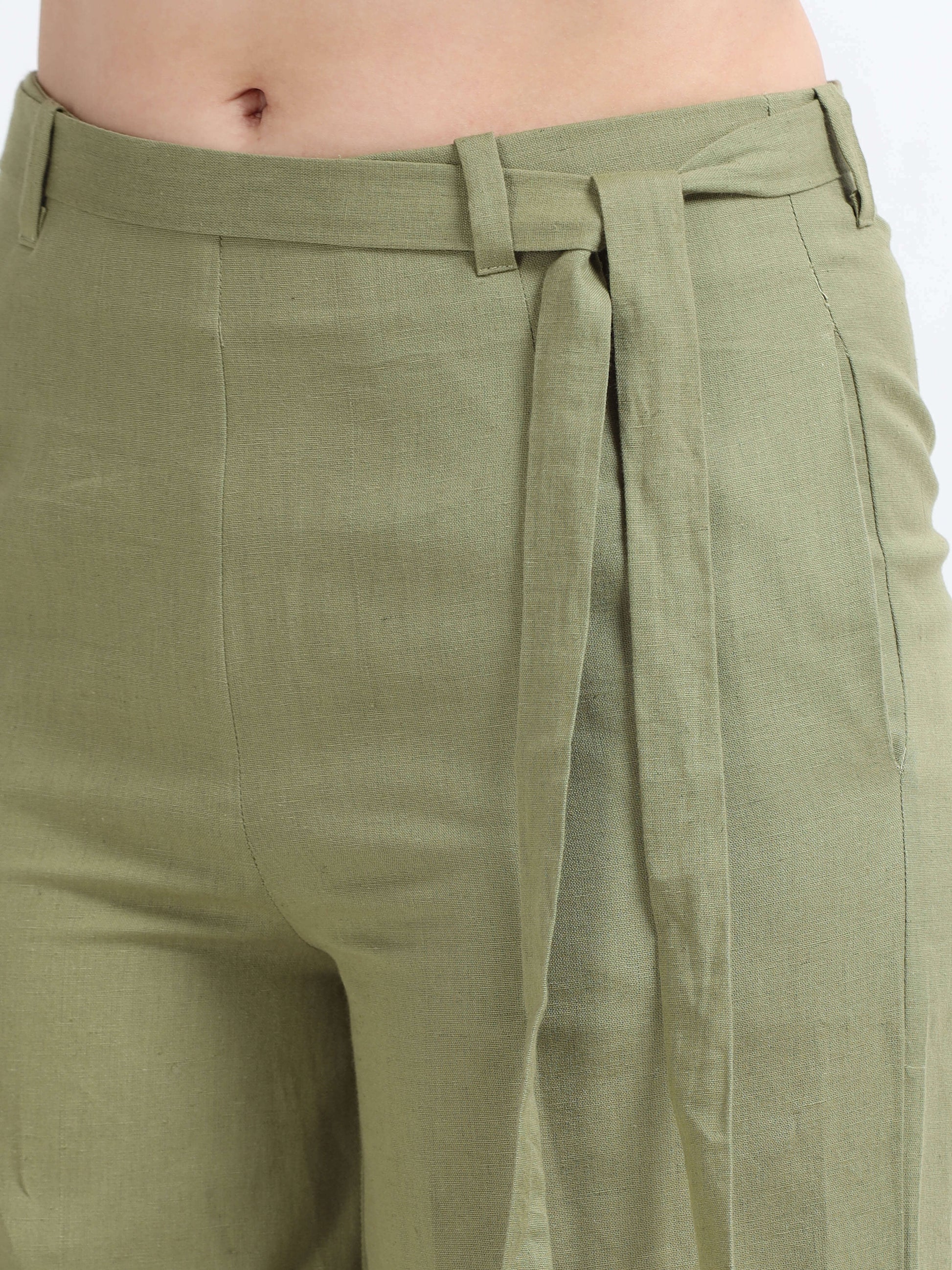 Mid Waist Line Flare Trouser - Reepeat