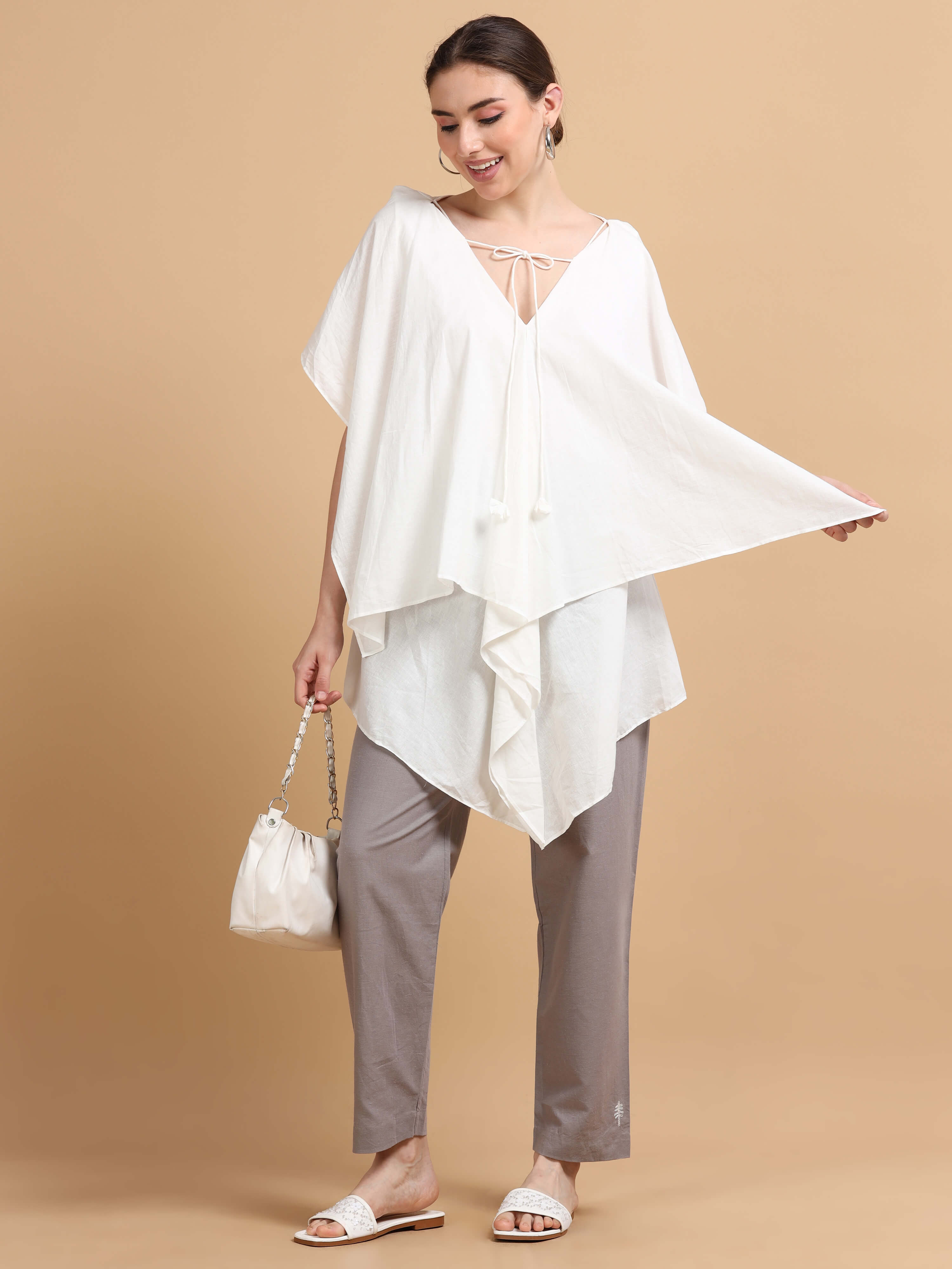 White Drape top - Reepeat