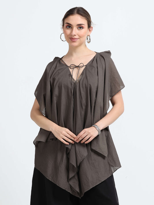 Natural dyed drape top - Reepeat