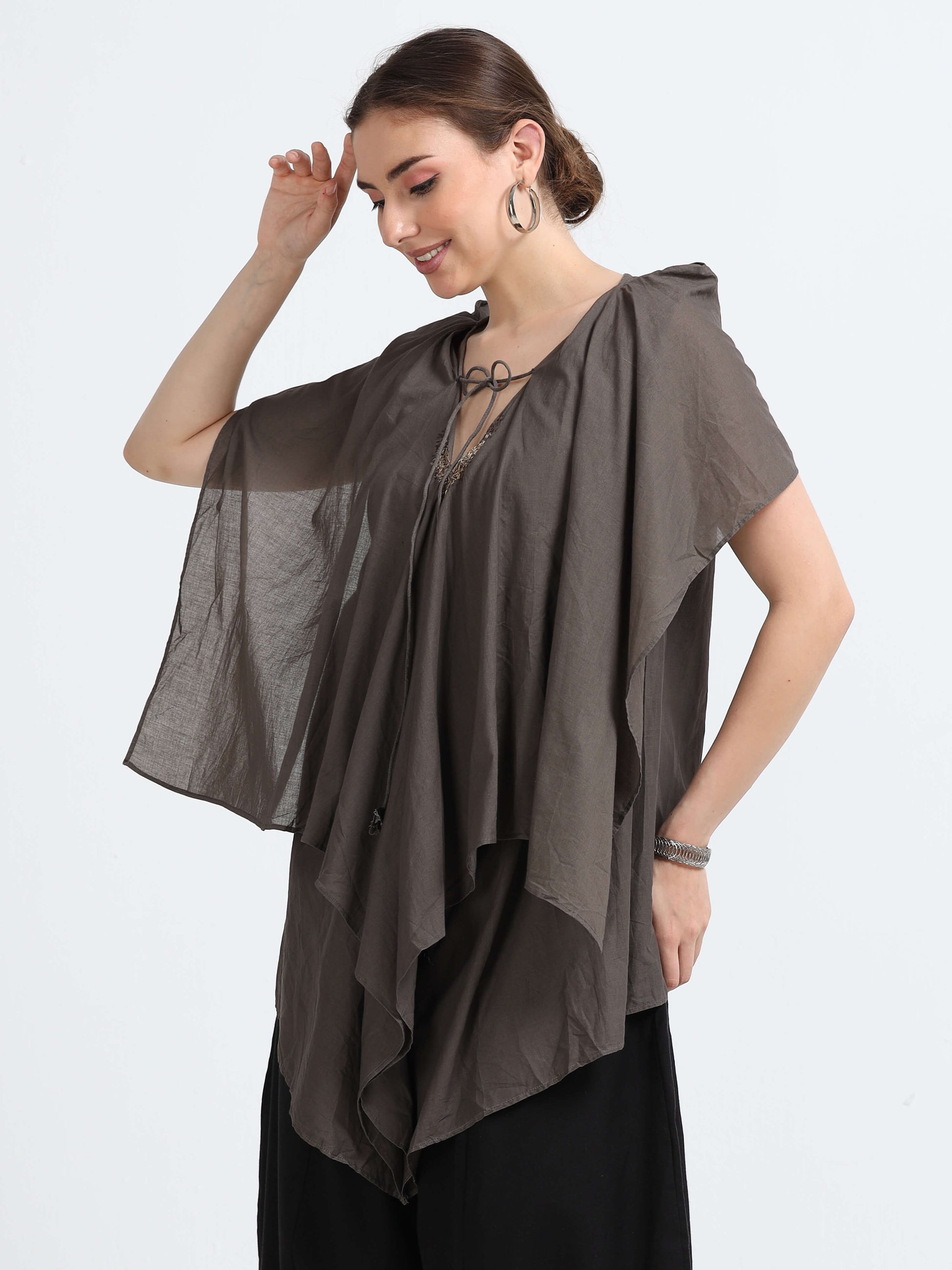 Natural dyed drape top - Reepeat