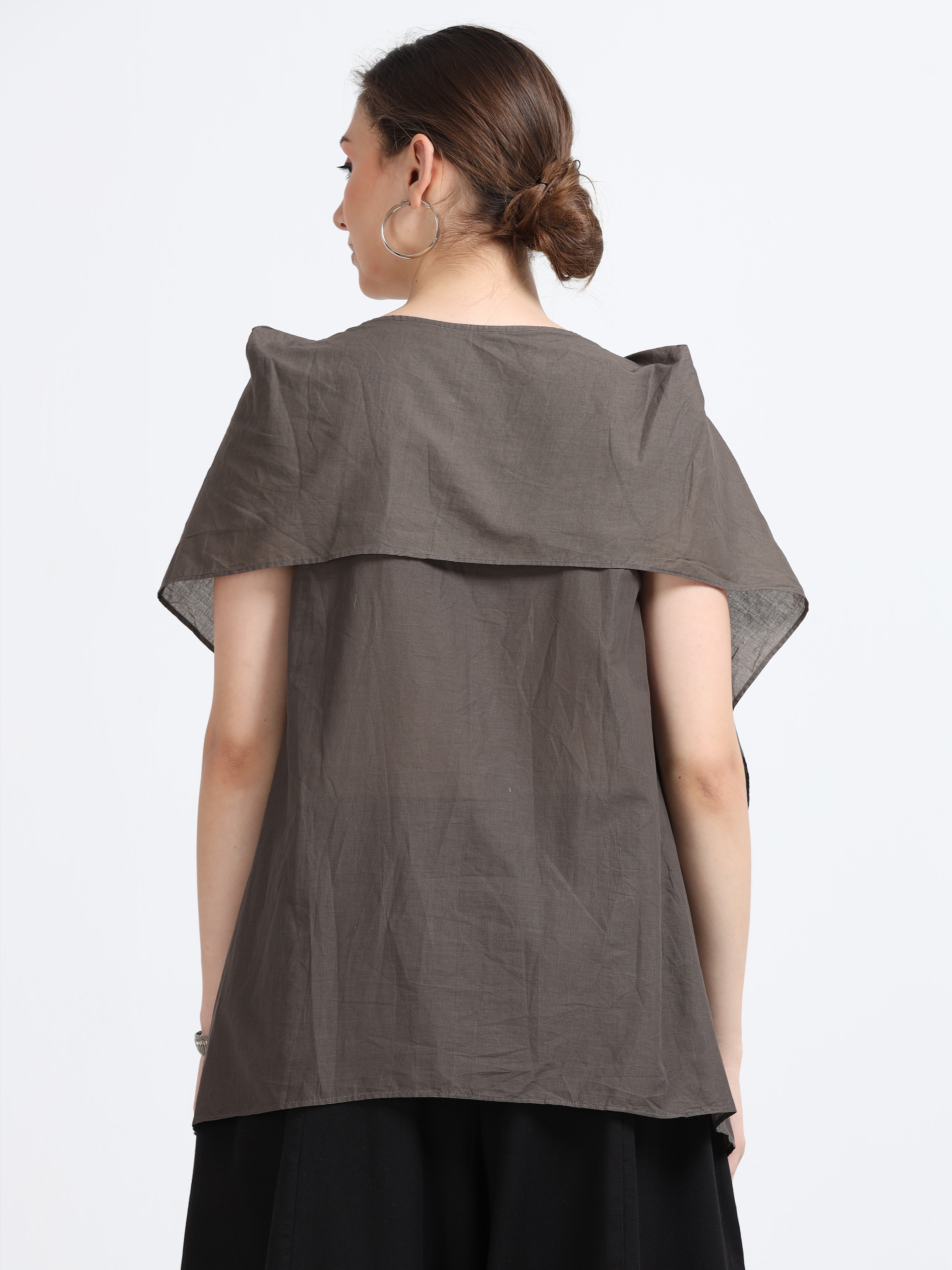 Natural dyed drape top