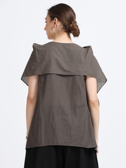 Natural dyed drape top