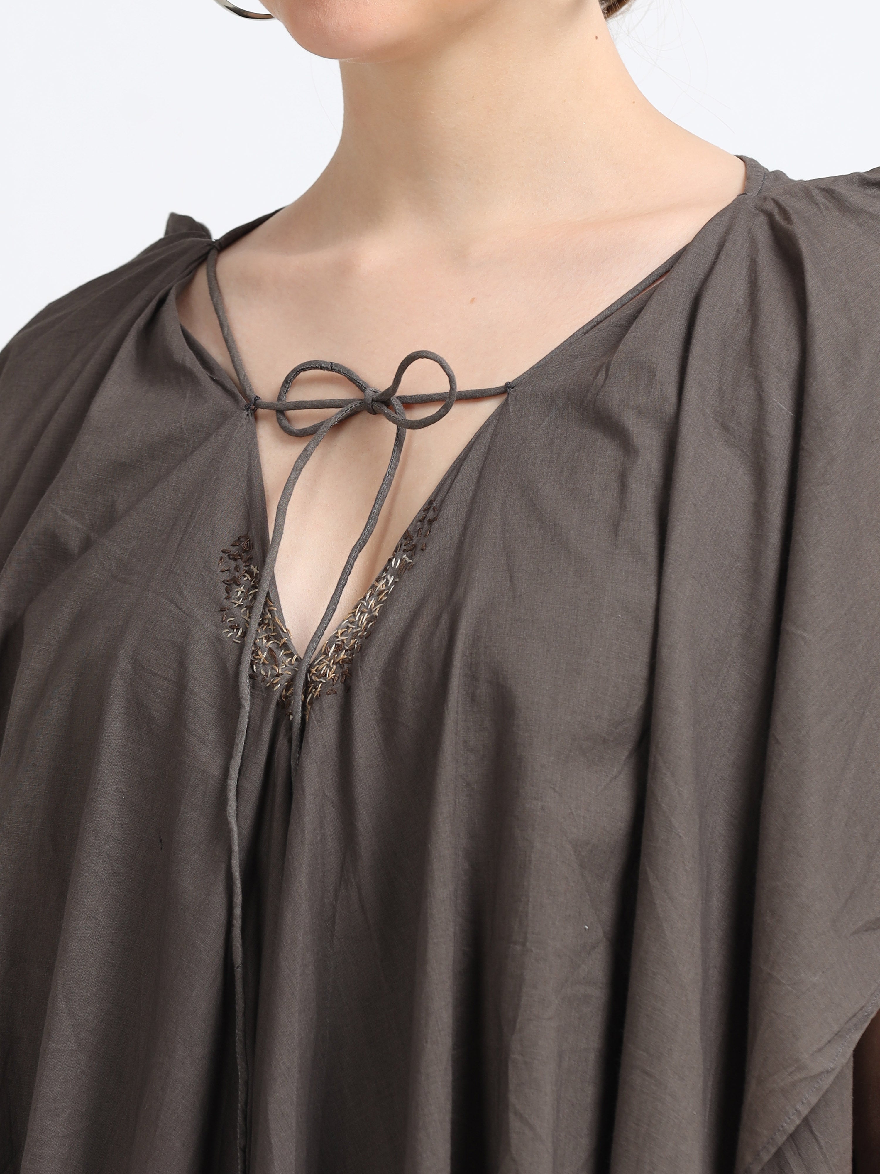 Natural dyed drape top
