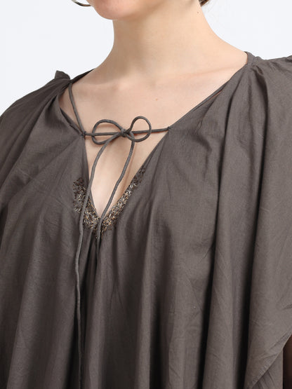 Natural dyed drape top