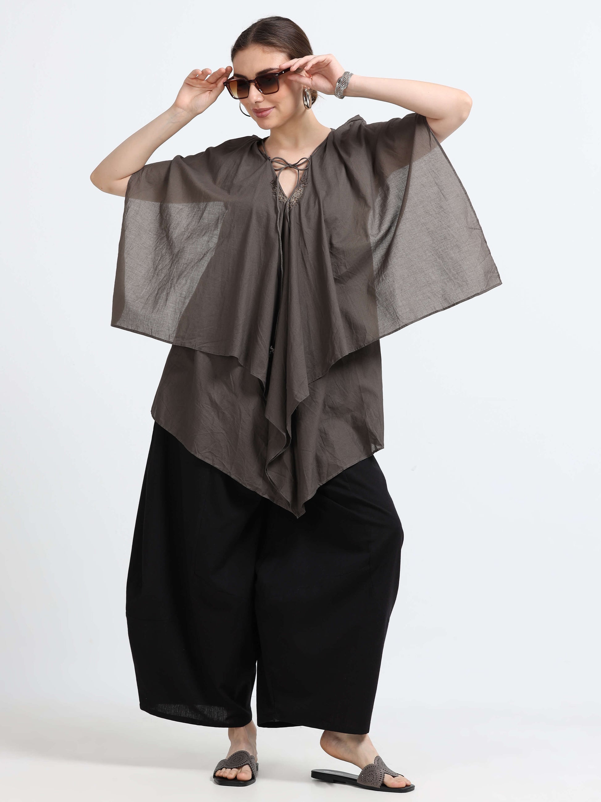Natural dyed drape top - Reepeat