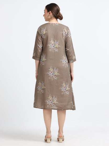 Round Neck, Regular Fit Dress