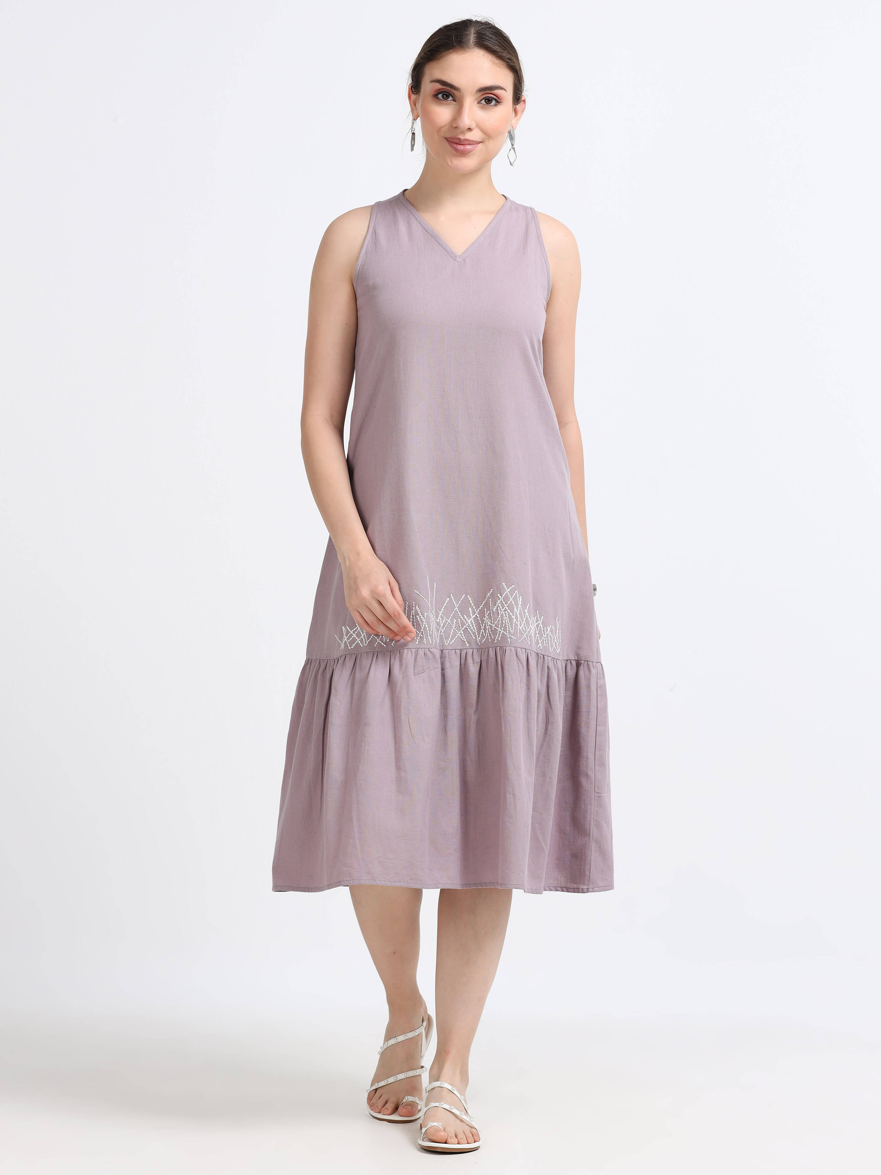 Razor back Flounce dress - Reepeat