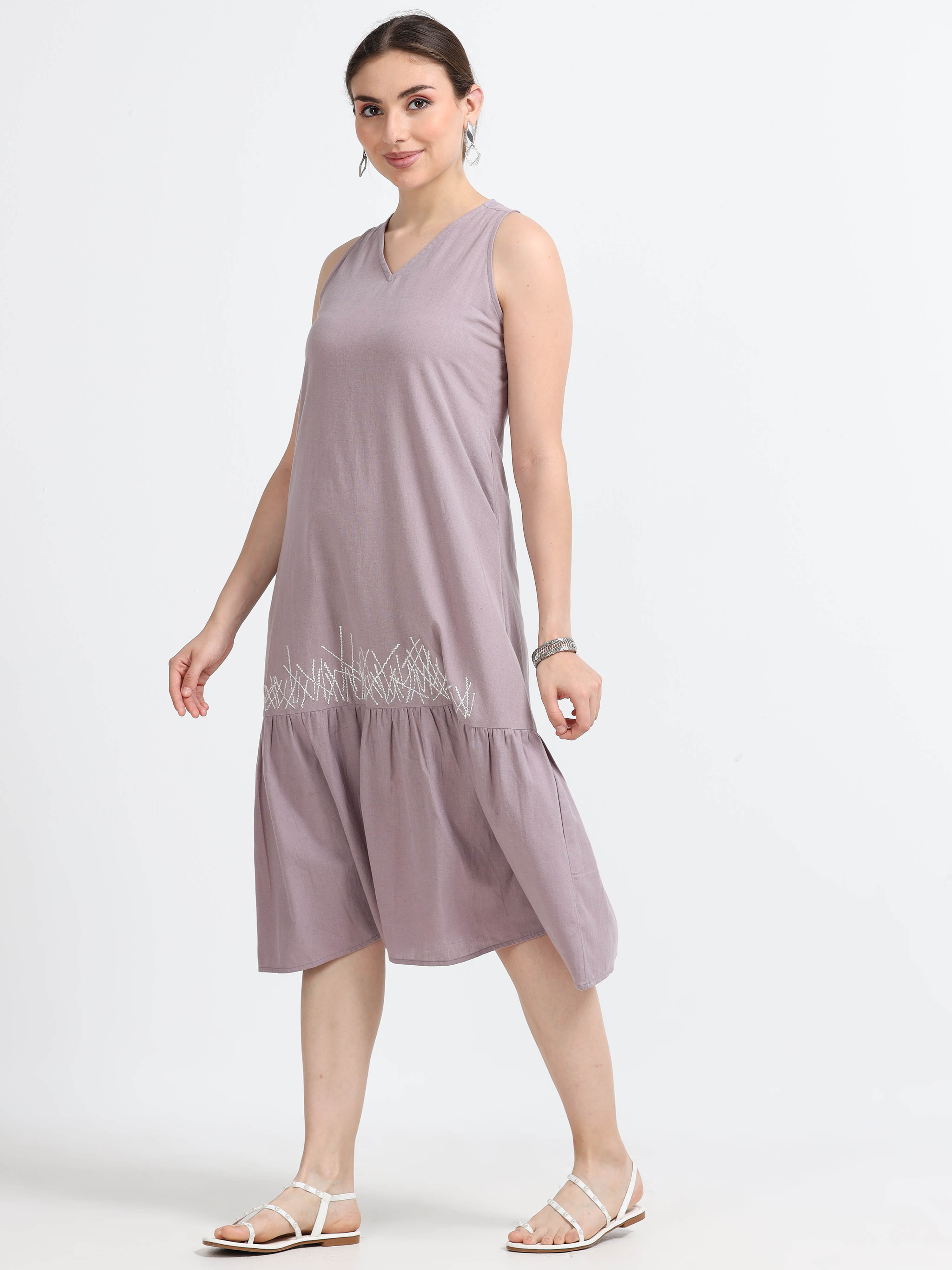 Razor back Flounce dress - Reepeat