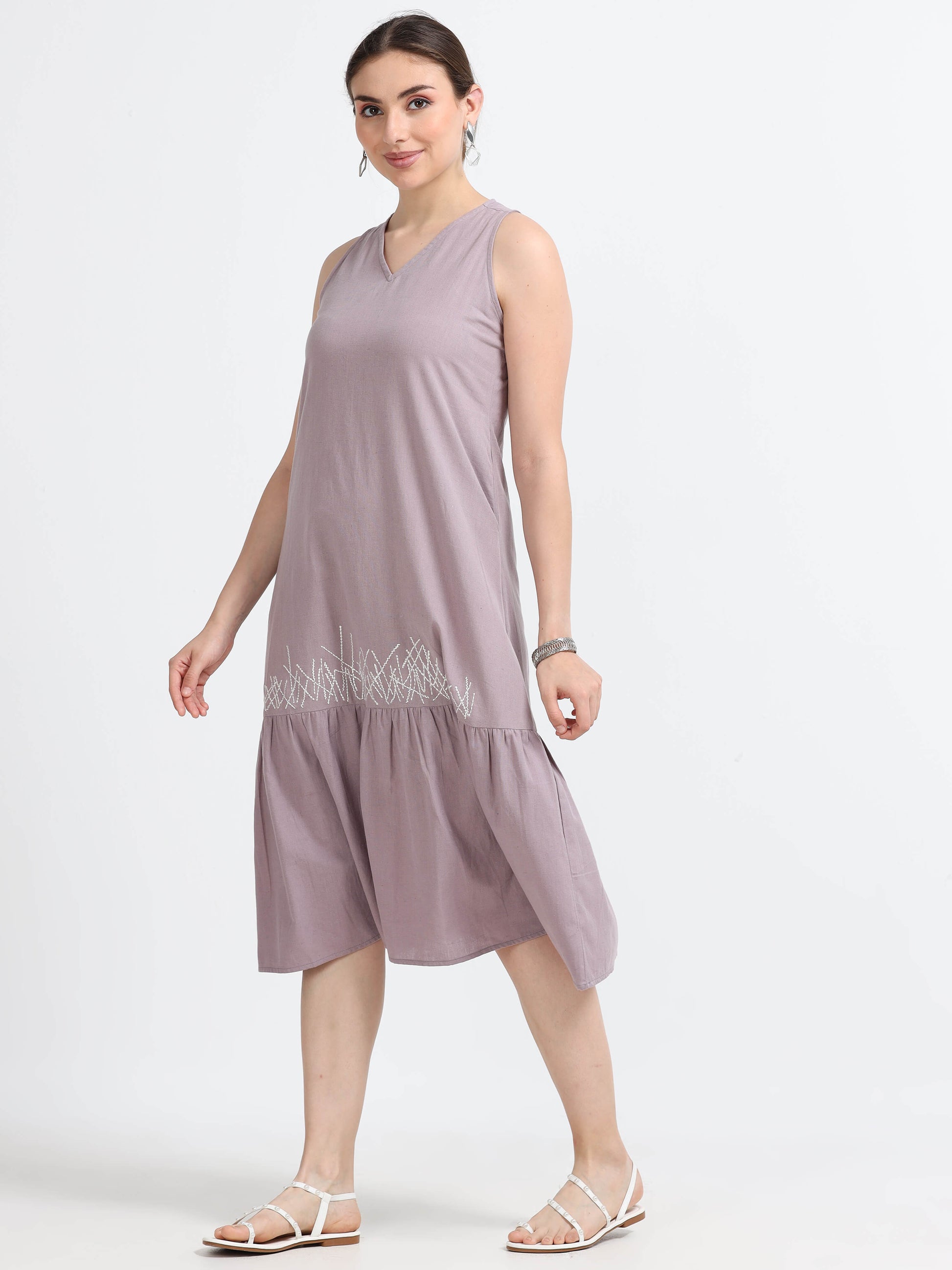 Razor back Flounce dress - Reepeat
